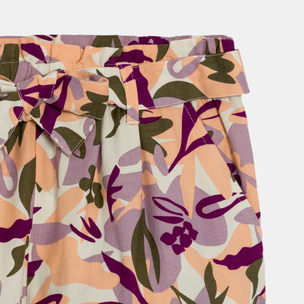 بنطلون برتقالي مطبوع للفتيات